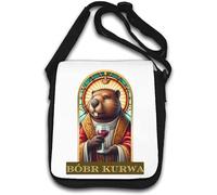 Funny Saint Beaver Kurwa Bobr Graphic Sac à bandoulière Blanc
