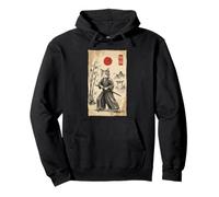 Funny Samurai Cat Warrior Japanese Ukiyo-e Ink Wash Painting Sweat à Capuche