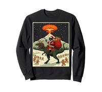 Funny Santa Cat Riding Rex Dinosaur Christmas Vintage Kids Sweatshirt