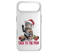 Funny Santa Cat Talk to The Paw empêtré dans la lumière de Coque pour iPhone Air