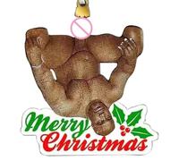 funny santa claus christmas pendants - Rearview Mirror Acrylic Charm, Keychain & Bag Pendant, Humorous Tree Decorations with Hat, for Vehicle Dashboard Living Room Bedroom Kitchen Balcony Christmas