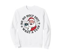 Funny Santa Coffee Christmas - Ho Ho Holy Wow Wow Wow What a Year Sweatshirt