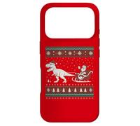 Funny Santa Sleigh Riding Dinosaur T-Rex Christmas Costume Coque pour iPhone 17 Pro
