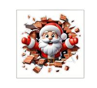 Funny Santa Wall Sticker - Removable Decal Of Santa Crashing Through, For Toilet Seat, Walls & | Festive Prank Decor For Bathroom, Living Room, Bedroom, Office & School Party