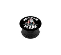 Funny Santa Workout Christmas Fitness Ho Ho Hold The Plank PopSockets PopGrip Adhésif