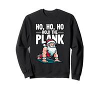 Funny Santa Workout Christmas Fitness Ho Ho Hold The Plank Sweatshirt
