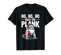 Funny Santa Workout Christmas Fitness Ho Ho Hold The Plank T-Shirt Graphique avec Valeur