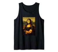 Funny Sarcasm Oil Painting Mona Lisa Take Off Her Face Mask Débardeur