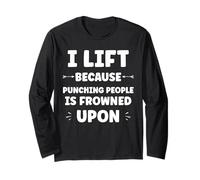 Funny Sarcastic Punching People Quote i Lift Manche Longue