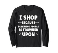 Funny Sarcastic Punching People Quote i Shop Manche Longue