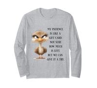 Funny Sarcastic Quote Bird No Patience Funny Shirt Men Women Manche Longue