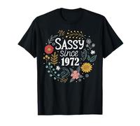Funny Sassy Since 1972 Retro Mama Wife Sass Boho Queen Idea T-Shirt