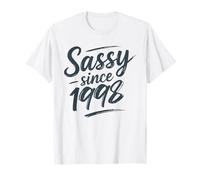 Funny Sassy Since 1998 Retro Mama Wife Sass Queen Charcoal T-Shirt