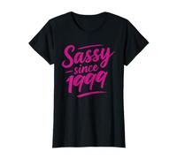 Funny Sassy Since 1999 Retro Mama Wife Sass Queen Hot Pink T-Shirt