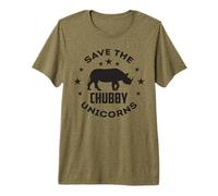 Funny Save The Chubby Unicorns Rhino Graphic Sarcastique T-Shirt Haut de Gamme