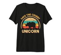Funny Save The Chubby Unicorns Rhino Graphic Sarcastique T-Shirt Haut de Gamme