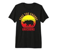 Funny Save The Chubby Unicorns Rhino Graphic Sarcastique T-Shirt Haut de Gamme