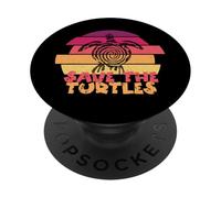 Funny Save Turtles Retro Distressed Turtle Graphic PopSockets PopGrip Adhésif