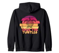 Funny Save Turtles Retro Distressed Turtle Graphic Sweat à Capuche