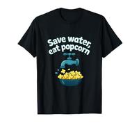 Funny Save Water Eat Popcorn Movie Night T-Shirt