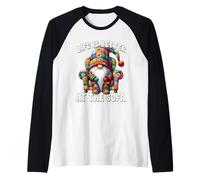 Funny Saying For Men Life Is Better At The Sofa Hippie Gnome Manche Raglan