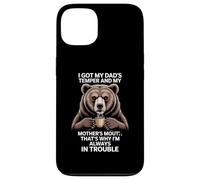 Funny Saying Got Dad's Temper Mom's Mouth Ours Café Coque pour iPhone 13