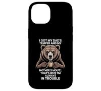 Funny Saying Got Dad's Temper Mom's Mouth Ours Café Coque pour iPhone 14