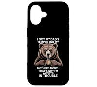 Funny Saying Got Dad's Temper Mom's Mouth Ours Café Coque pour iPhone 16