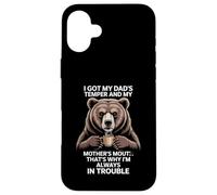 Funny Saying Got Dad's Temper Mom's Mouth Ours Café Coque pour iPhone 16 Plus