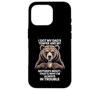 Funny Saying Got Dad's Temper Mom's Mouth Ours Café Coque pour iPhone 16 Pro