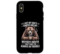 Funny Saying Got Dad's Temper Mom's Mouth Ours Café Coque pour iPhone X/XS