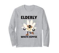 Funny Saying Groovy Elderly White Hippie Manche Longue