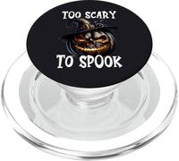 Funny Saying Halloween Witch Pumpkin Face Too Scary to Spook PopSockets PopGrip pour MagSafe