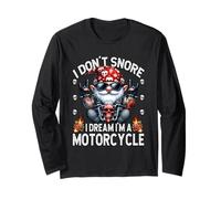 Funny Saying I Dont Snore I Dream Im A Motorcycle Dad GNOME Manche Longue