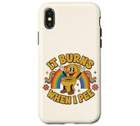 Funny Saying: It Burns When I Pee! Rainbow Coque pour iPhone X/XS