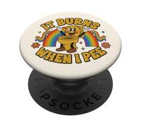 Funny Saying: It Burns When I Pee! Rainbow PopSockets PopGrip Adhésif