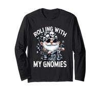 Funny Saying Motorcycle Biker GNOME Rolling with My Gnomies Manche Longue