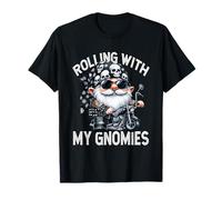 Funny Saying Motorcycle Biker GNOME Rolling with My Gnomies T-Shirt