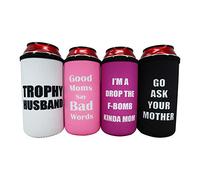 Funny Sayings Coozies for canettes - Good Moms Say Bad Words, I'm A Drop the F-Bomb Kinda Mom, Trophy Husband, Go Ask Your Mother, Glacière isotherme (Good Parents, 16 oz)