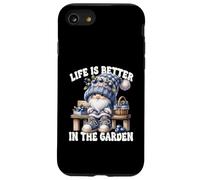 Funny Sayings Summer Gnome Life Is Better In The Garden Coque pour iPhone SE (2020) / 7 / 8