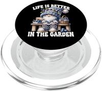 Funny Sayings Summer Gnome Life Is Better In The Garden PopSockets PopGrip pour MagSafe