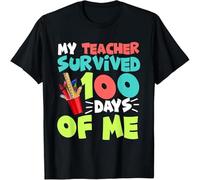 Funny School Mens Gift 100 Days of School T-Shirt Black XXL