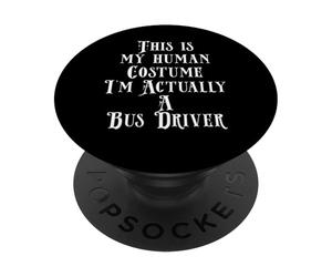 Funny School Or City Bus Driver Costume for Bus Driving Gift PopSockets PopGrip Adhésif