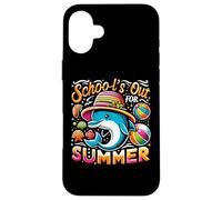 Funny Schools Out for Summer Teacher Kid Girls Cute Dolphin Coque pour iPhone 16 Plus