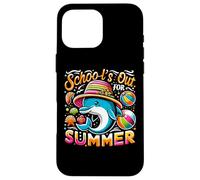 Funny Schools Out for Summer Teacher Kid Girls Cute Dolphin Coque pour iPhone 16 Pro Max