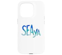 Funny Sea Ya Sea Glass Watercolor Cute Beach Lovers Coque pour iPhone 15 Pro