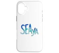 Funny Sea Ya Sea Glass Watercolor Cute Beach Lovers Coque pour iPhone 16 Plus