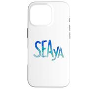 Funny Sea Ya Sea Glass Watercolor Cute Beach Lovers Coque pour iPhone 16 Pro