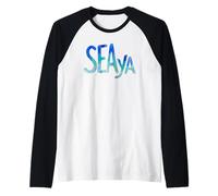 Funny Sea Ya Sea Glass Watercolor Cute Beach Lovers Manche Raglan