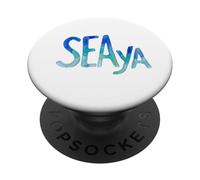 Funny Sea Ya Sea Glass Watercolor Cute Beach Lovers PopSockets PopGrip Adhésif